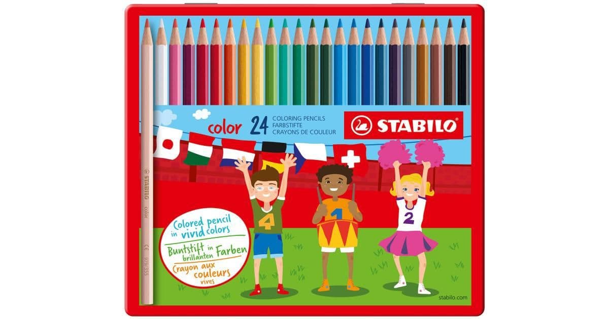 Set Lapices 24 Colores Caja Metalica