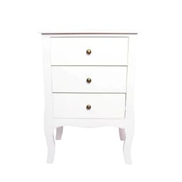 VELADOR DORMITORIO GENOVA 3 CAJONES BLANCO