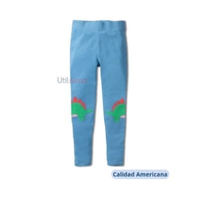 Calzas Nina Dinosaurio Azul 100% Algodon Azul Electrico 2