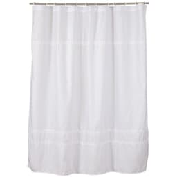 Cortina de bano color blanco bolillo 180 x 180 cms