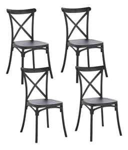 Pack 4 Sillas Crossback Negra Apilable
