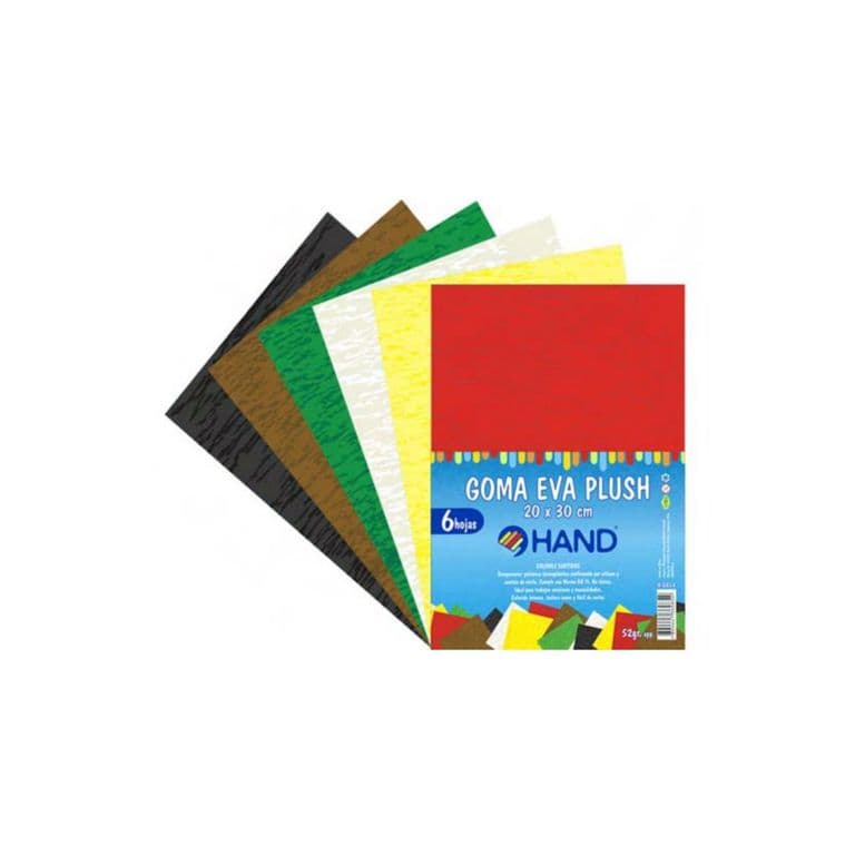 Pack 60 Hojas Goma Eva Plush 20x30cms Colores - SC