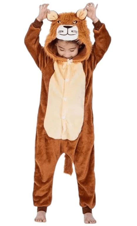 Pijama De Polar Leon Nino Cafe 4