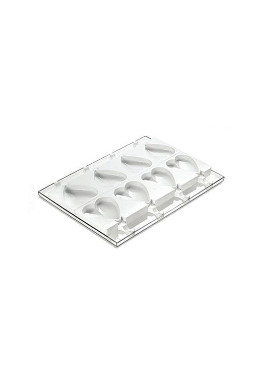 Set De 2 Moldes De Silicona Para Helado De Corazon