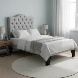 Cama 1 Plaza Ovalada Incluye Base y Respaldo Perla