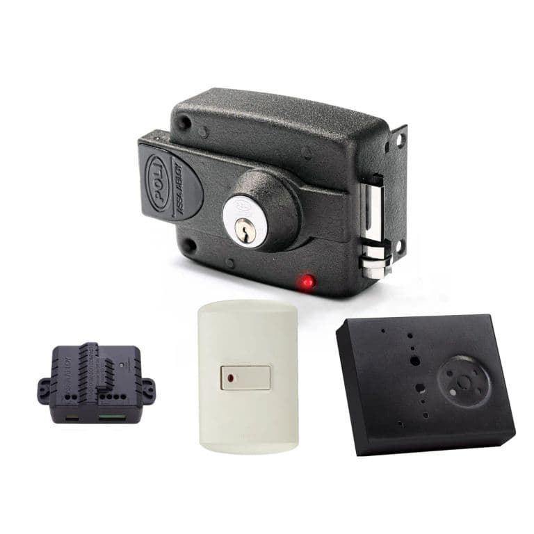 Kit Cerradura Electrica 3010 LED Full con Pulsador- Indicador Puerta Abierta o Cerrada
