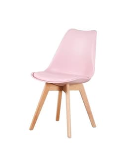 Silla de comedor acolchada Tulip Rosa
