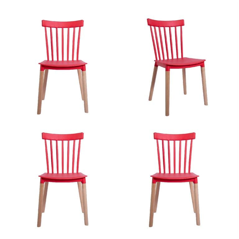 Pack x 4 sillas Windsor color rojo