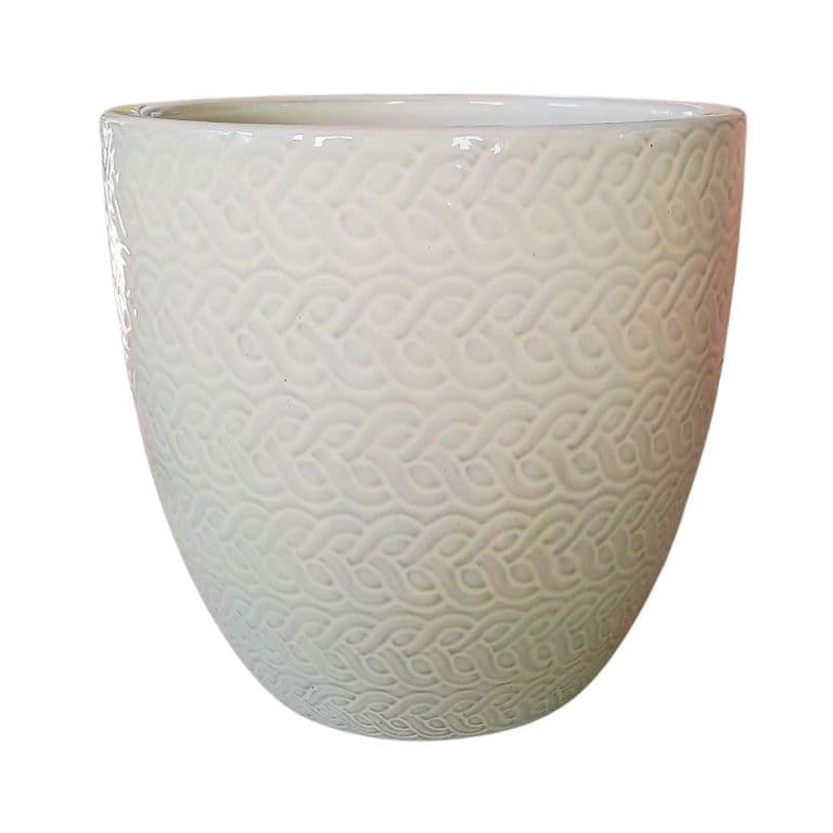 Maceta Woolly 36cm Blanca Arena