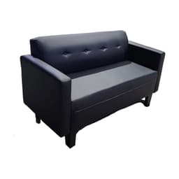 Sofa HVM Alonso Negro Cuero PU 3 Cuerpos