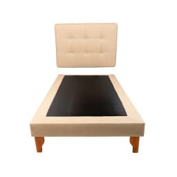 CAMA DE PLAZA BEIGE LINO.
