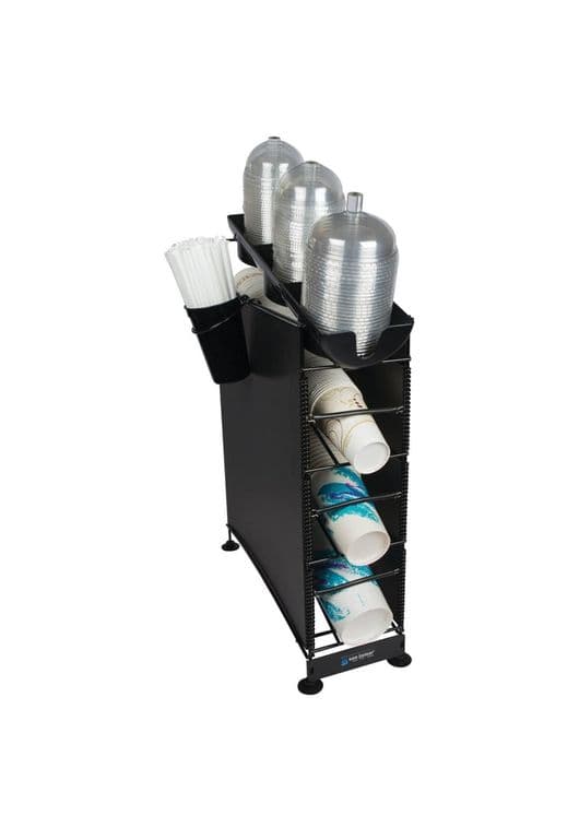 ORGANIZADOR VASOS 3 NIVELES SOBREMESA CON PANELES Y PORTA TAPAS