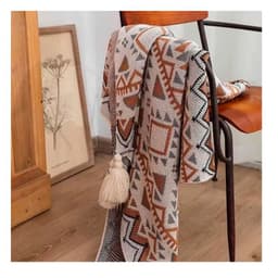 Manta Decorativa Tejida Para Sillon Piecera Cama Bohemia