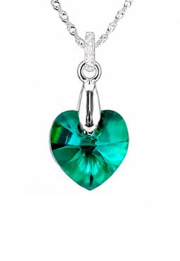 Collar Gran Romance Plata 925 creado con cristales de Swarovski Emerald Verde TALLA UNICA