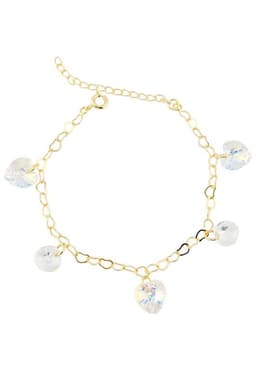 Pulsera Romance Gold 24K creado con cristales de Swarovski Aurora Boreal Dorado TALLA UNICA
