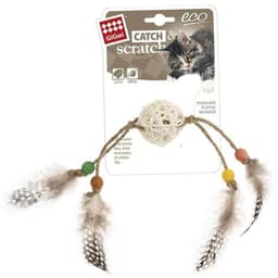 Juguete para gatos Eco Catch Scratch Rattan y plumas cafe Gigwy