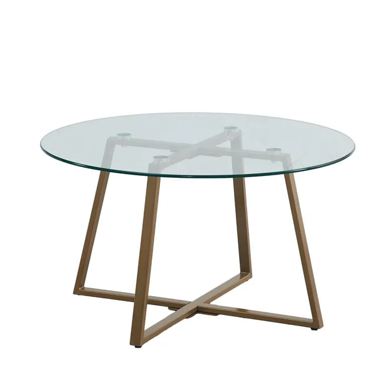 Mesa de centro Gold redonda vidrio 80 cm