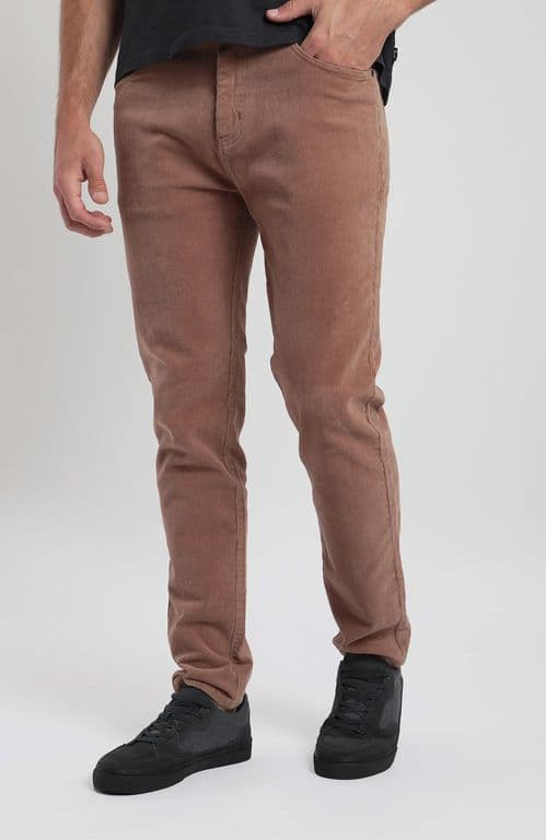 Pantalon hombre Cotele cafe - Algodon organico Cafe 30