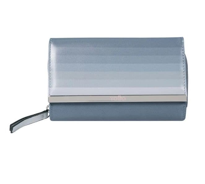 Billetera Con Porta Tarjetas Gris Mujer Azul TALLA UNICA