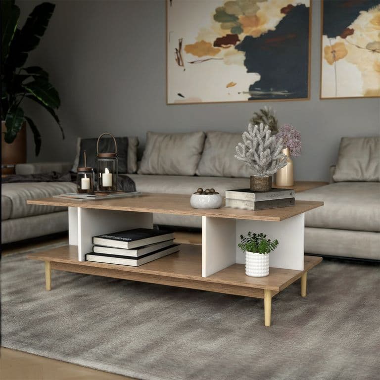 Mesa de Centro Top Living Bari Rectangular Lateral Nordica
