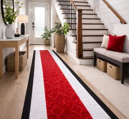 Alfombra Pasillo ROJO 67 cm x 4 metros ANTIDESLIZANTE Sin Overlock