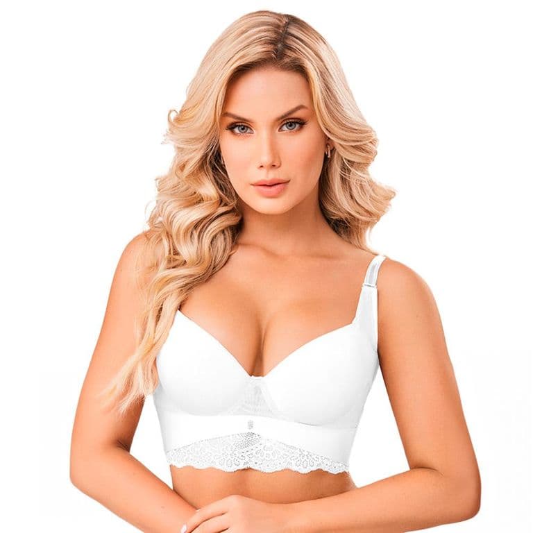 Sosten Ama Espalda Tipo Chaleco Refuerzo bajo el brazo Blanco Blanco 36C