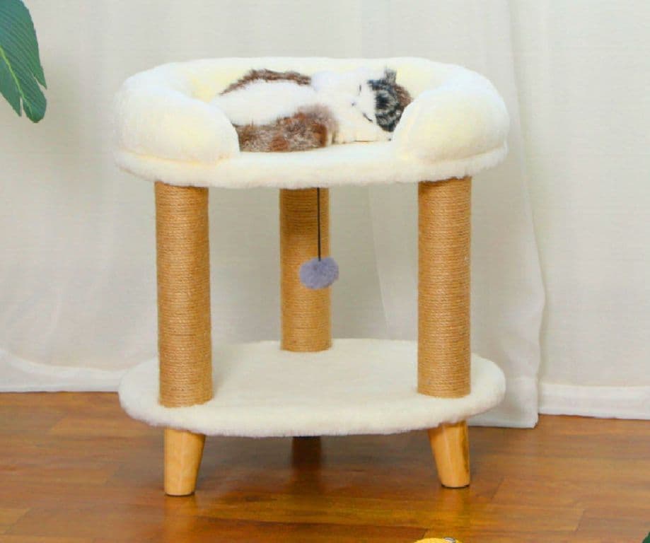 Casa Con Rascador Para Gatos Blanca