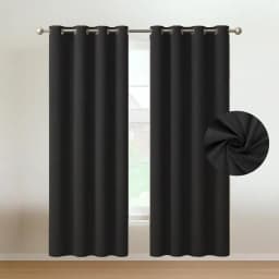 Cortinas Blackout 100% 2 Panos 140x220 Text Lino - Negro