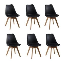 Pack 6 Sillas Tulip Acolchadas Negro