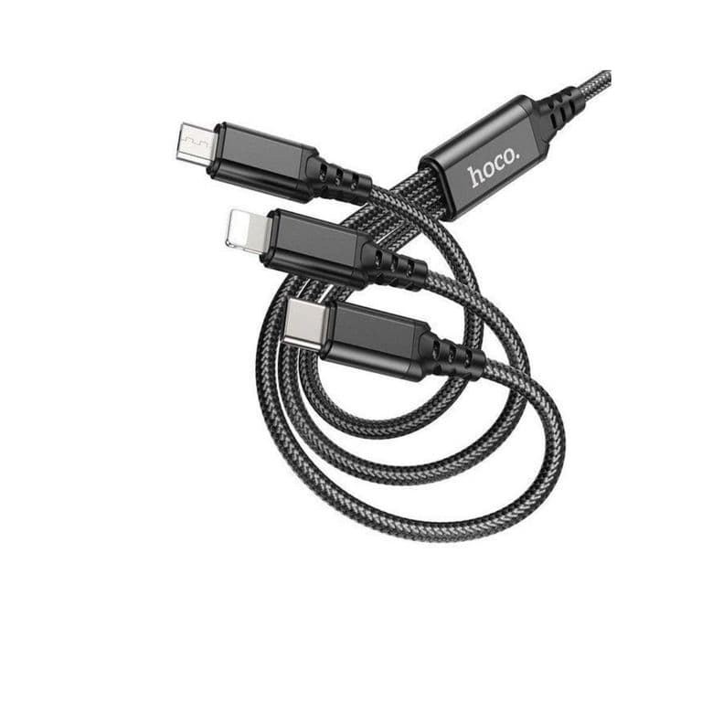 CABLE DE CARGA 3 EN 1 NEGRO