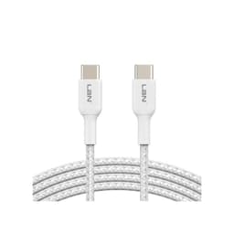Cable Trenzado Usb-c A Usb-c Carga Rapida 1 M Blanco
