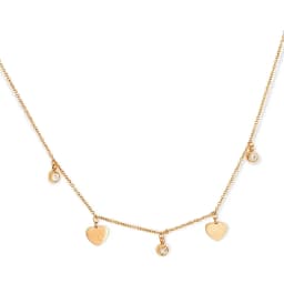 Cadena Colgante Punto De Luz Corazones Chapado En Oro 18k Multicolor ...