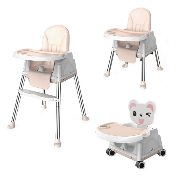 Silla De Comer Para Bebes Beige Ajustable 3 en 1