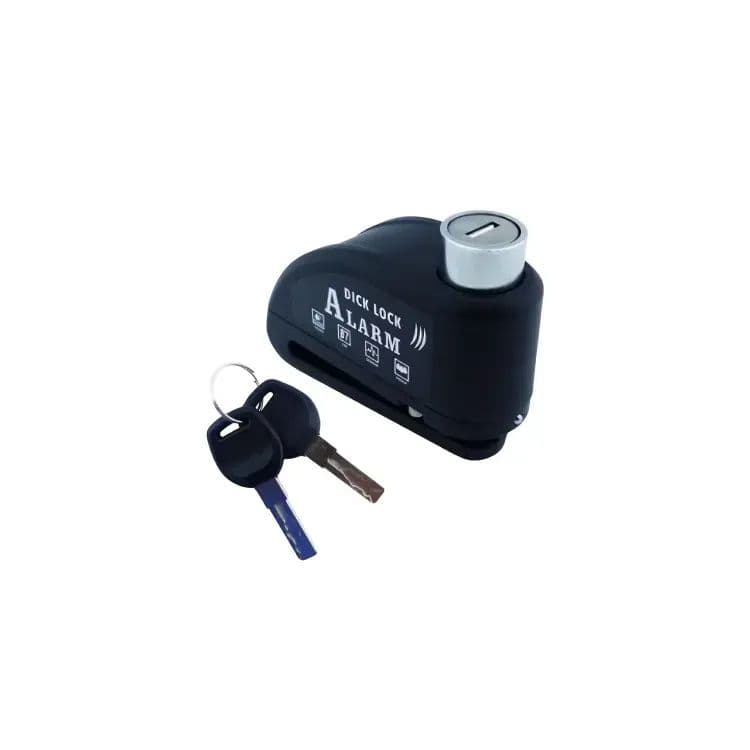 CANDADO PARA FRENO DISCO CON ALARMA NEGRO CON 2 LLAVE