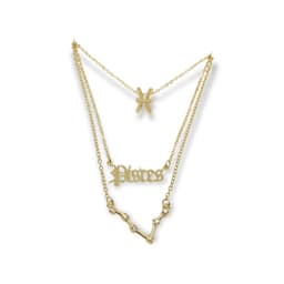 Collar multicapa 3 en 1 zodiaco constelacion Piscis bano de oro 14kl Multicolor ...