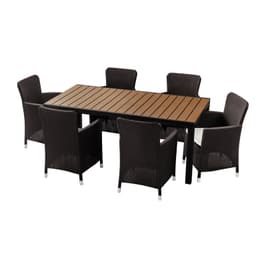 Juego Comedor 6 Puestos Capri Cafe Oscuro MQ ...