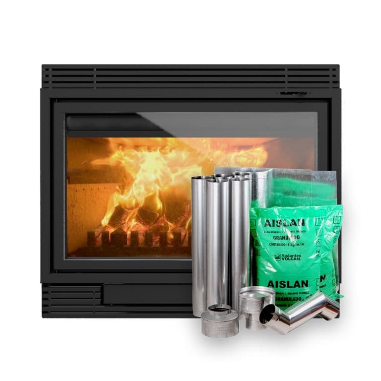 Pack Calefactor a Lena Chimenea 1100 + Kit Instalacion Chimenea