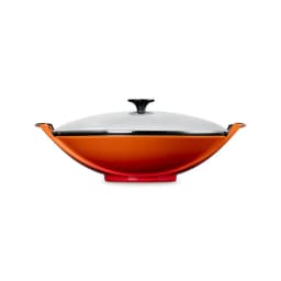 Wok Con Tapa De Vidrio 36Cm Volcanico Hierro