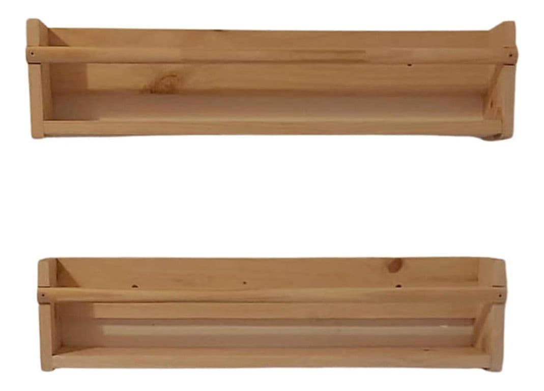Repisa Organizador Pared Madera Pino 60X15X14 CM - Cafe