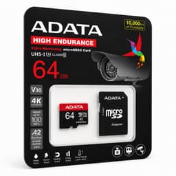 Memoria Micro SD 64GB Clase 10 para 4K High Endurance