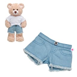Short blue jeans flecos para peluches