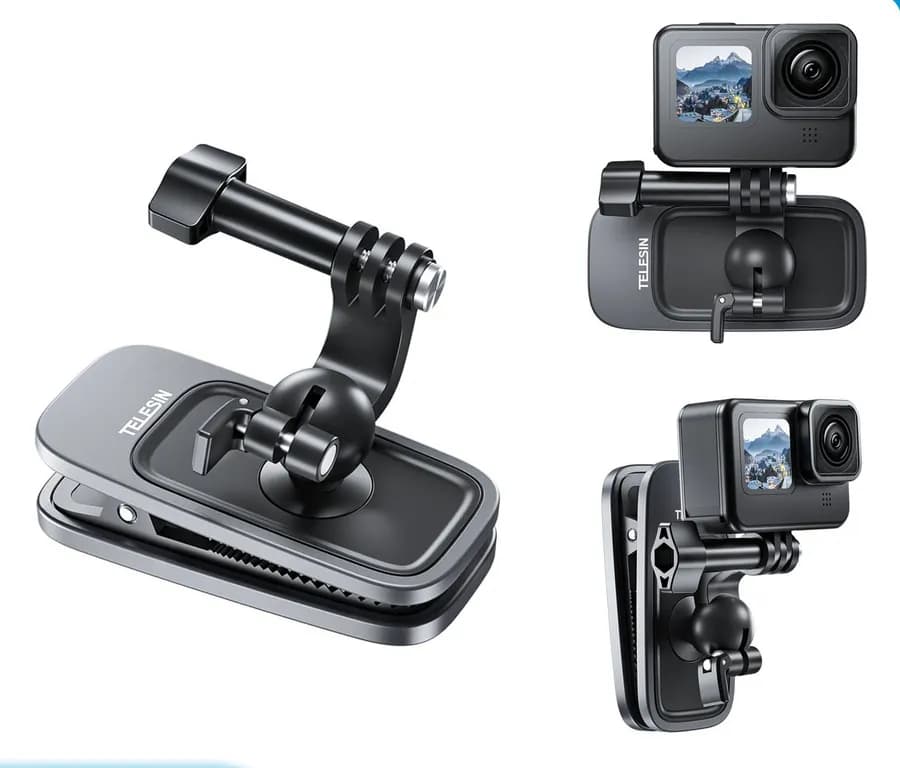 Clip De Mochila magnetico Rotatorio 360 Para Camaras Gopro Y Otras