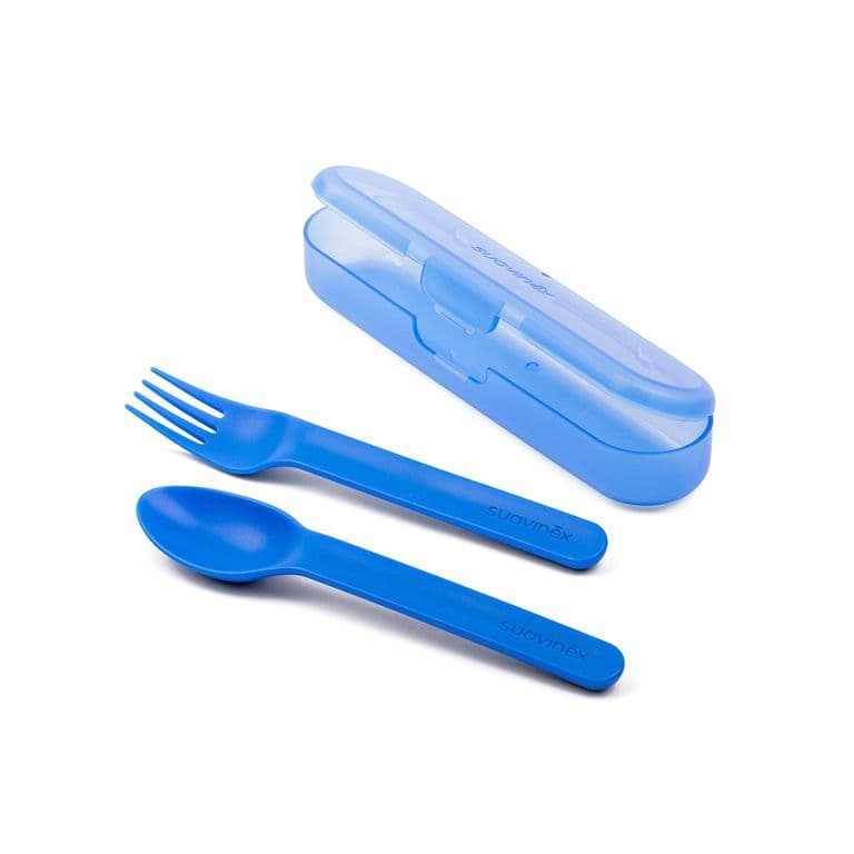 SET DE CUBIERTOS AZUL + ESTUCHE