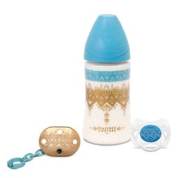 SET CHUPETE+MAMADERA+BROCHE PREMIUM 0-4M NINO