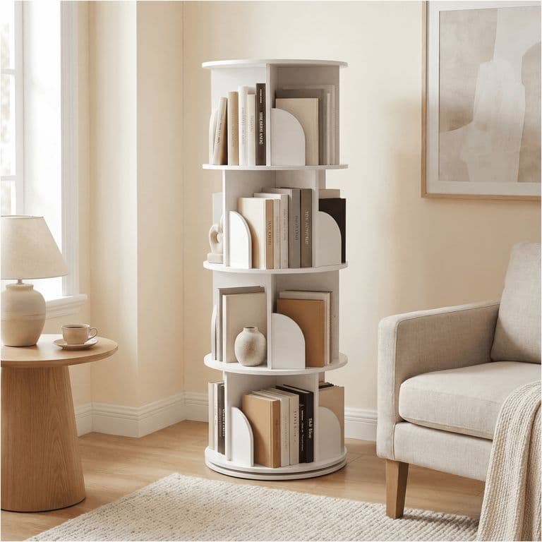 Biblioteca Giratoria Librero Organizador Libros Alto 129cm