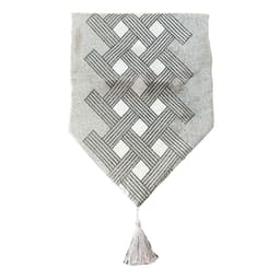 Camino De Mesa Con Diseno Gris Negro 180x33 cm