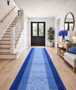 Alfombra Pasillo Azul 70 cm x 3 metros ANTIDESLIZANTE Sin Overlock