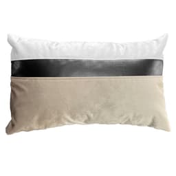 Funda Cojin Decorativo diseno Beige Negro Ecocuero 60X40