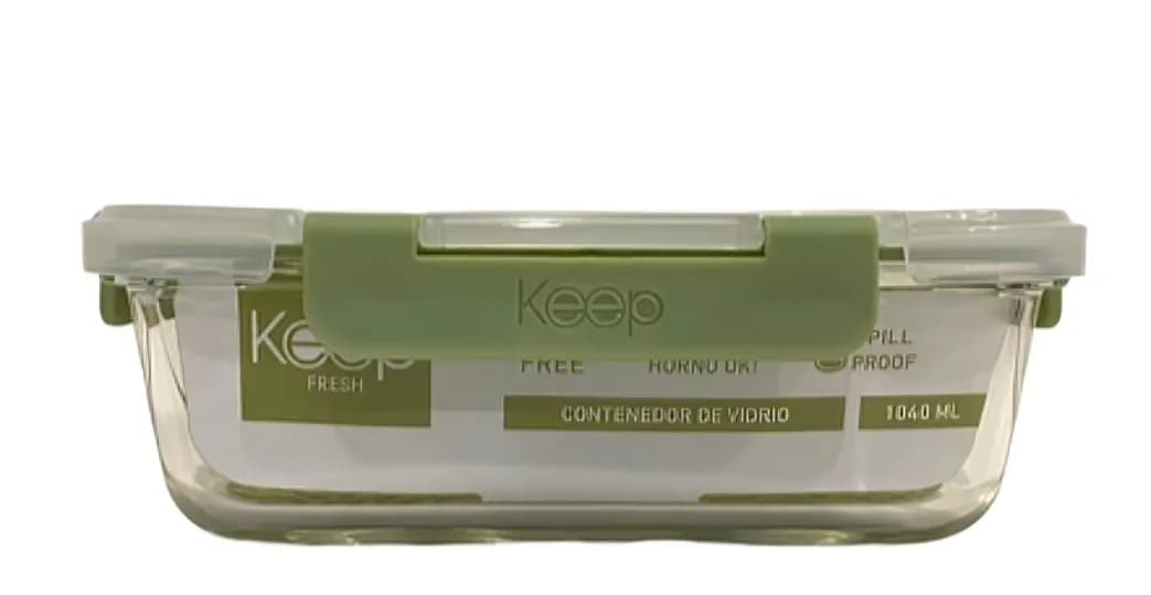 HERMETICO RECTANGULAR 1040ML GLASS VERDE
