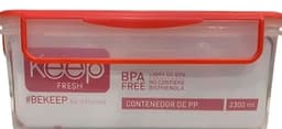 HERMETICO PP 2300 ML RECTANGULAR ROJO